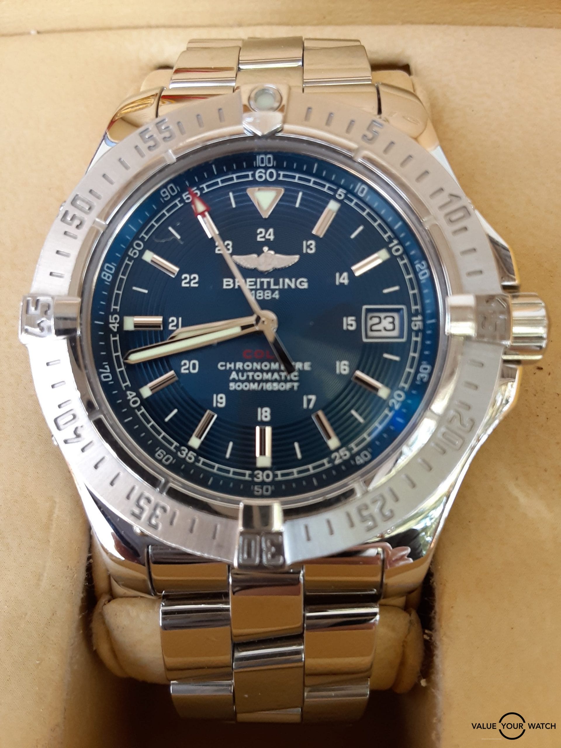 **SOLD** Breitling Colt Automatic Blue Dial 41mm A17380