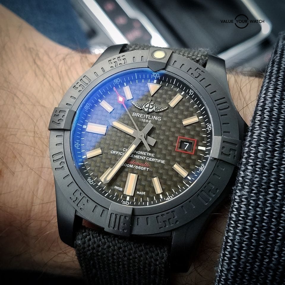 1 of 250 Limited Edition Titanium Avenger Blackbird 44 Carbon Fiber dial