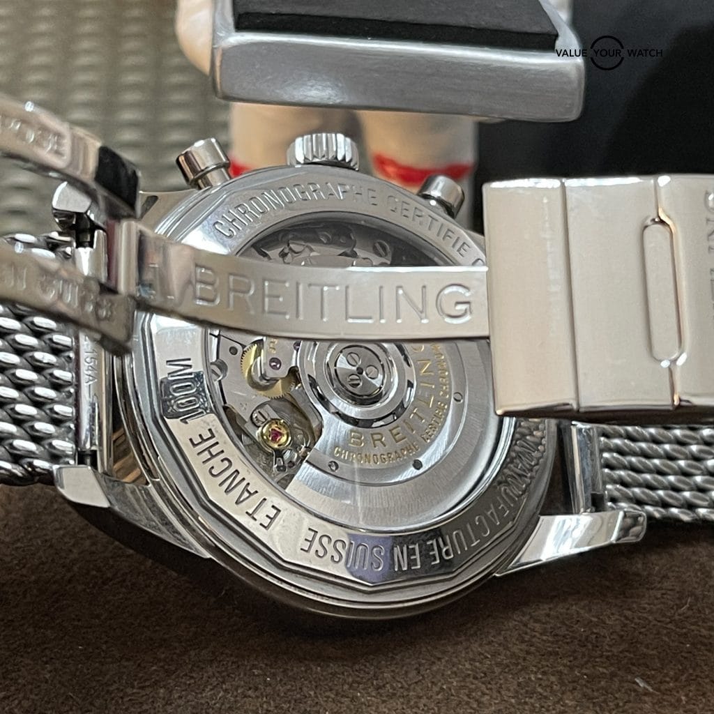 BREITLING TRANSOCEAN CHRONOGRAPH PANDA 43MM STEEL BRACELET w/ Box & Papers COMPLETE - Image 3