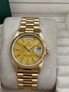 Rolex DayDate ‘President’ 18238 18K Yellow Gold T Serial Complete Set- Box & Papers
