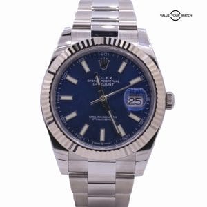 Rolex Datejust 41, Stainless Steel and 18k White Gold, Blue Dial, Ref# 126334