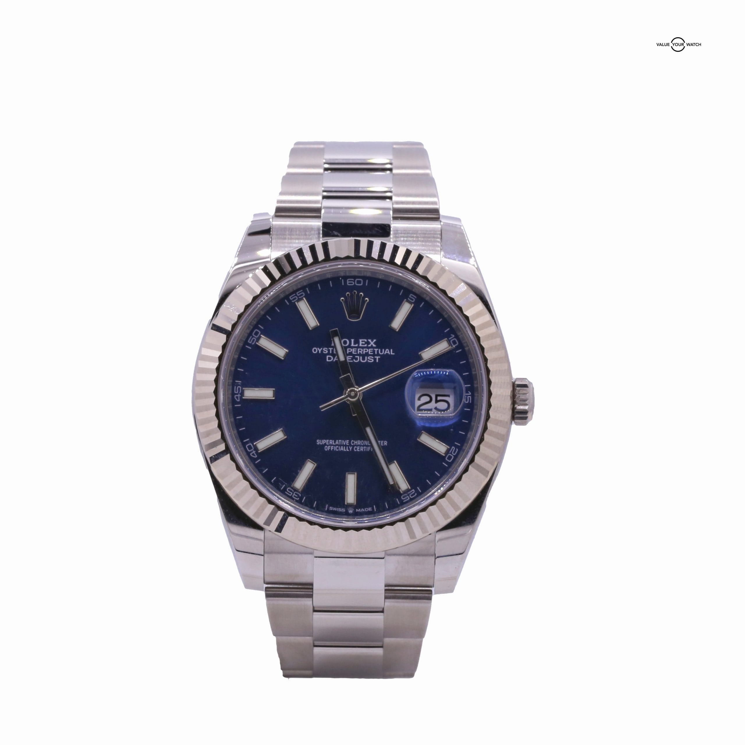 Rolex Datejust 41, Stainless Steel and 18k White Gold, Blue Dial, Ref# 126334