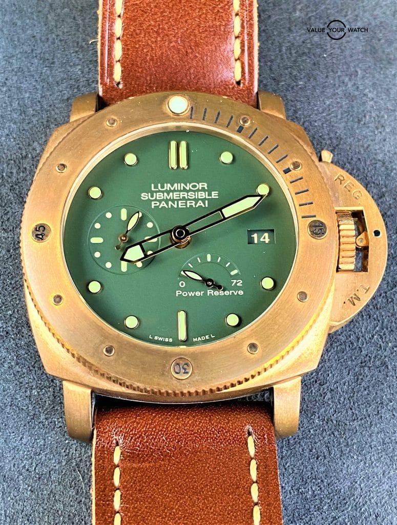 NOS! Panerai Special Edition Luminor Submersible 1950 3 Days BRONZO Green Dial