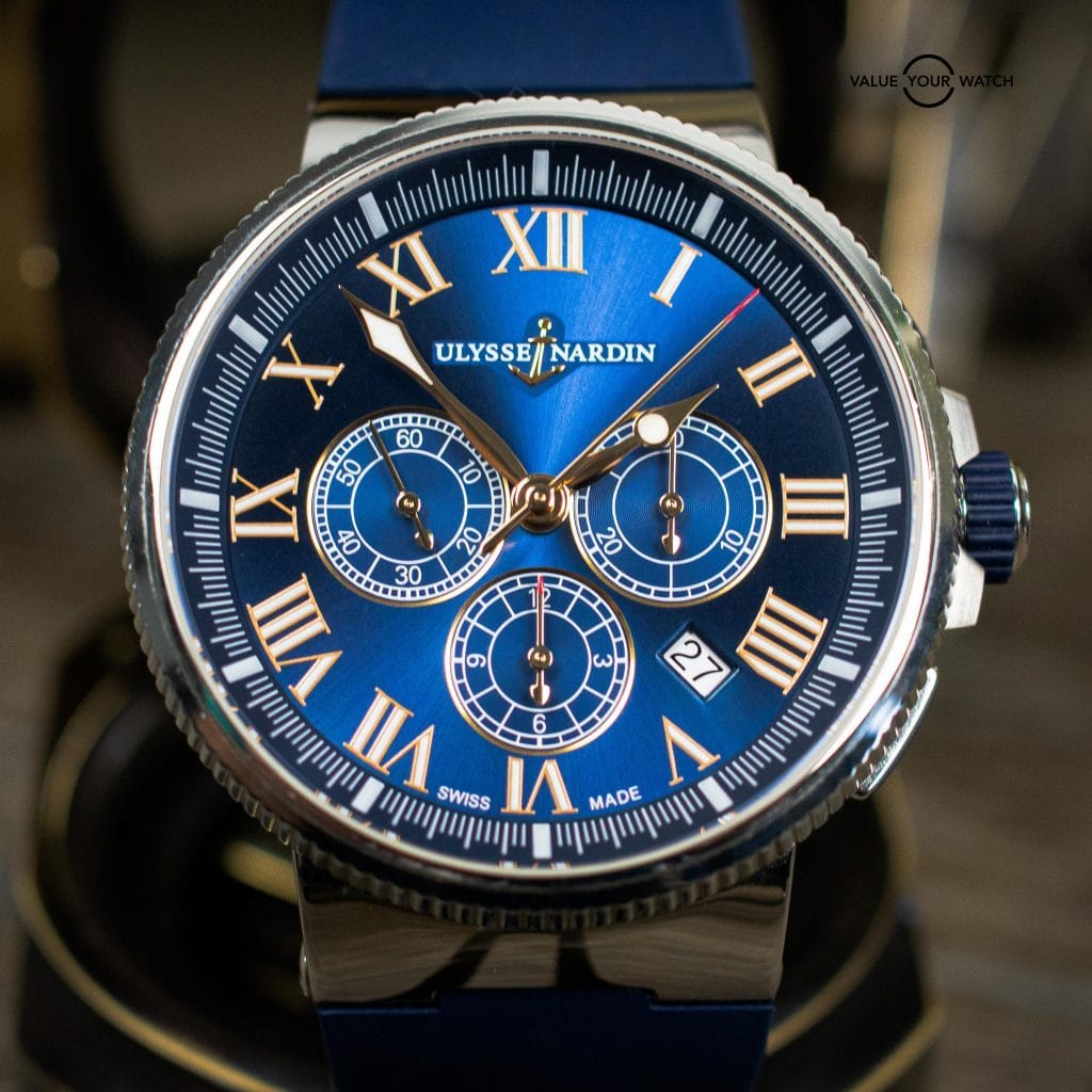 Ulysse Nardin Marine Chronograph LIMITED 43mm Watch – BOX & PAPERS -1503-150