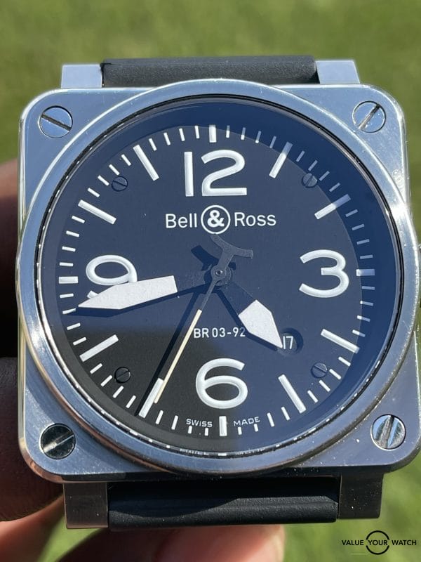 Bell & Ross BR 03-92 42mm Black/Silver Steel Case Rubber & Additional Straps