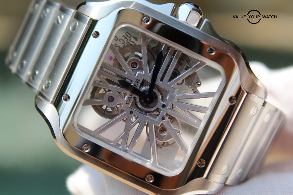 Santos De Cartier Skeleton Watch WHSA0015 40mm Stainless Steel Unworn NIB Complete Set 29K MSRP