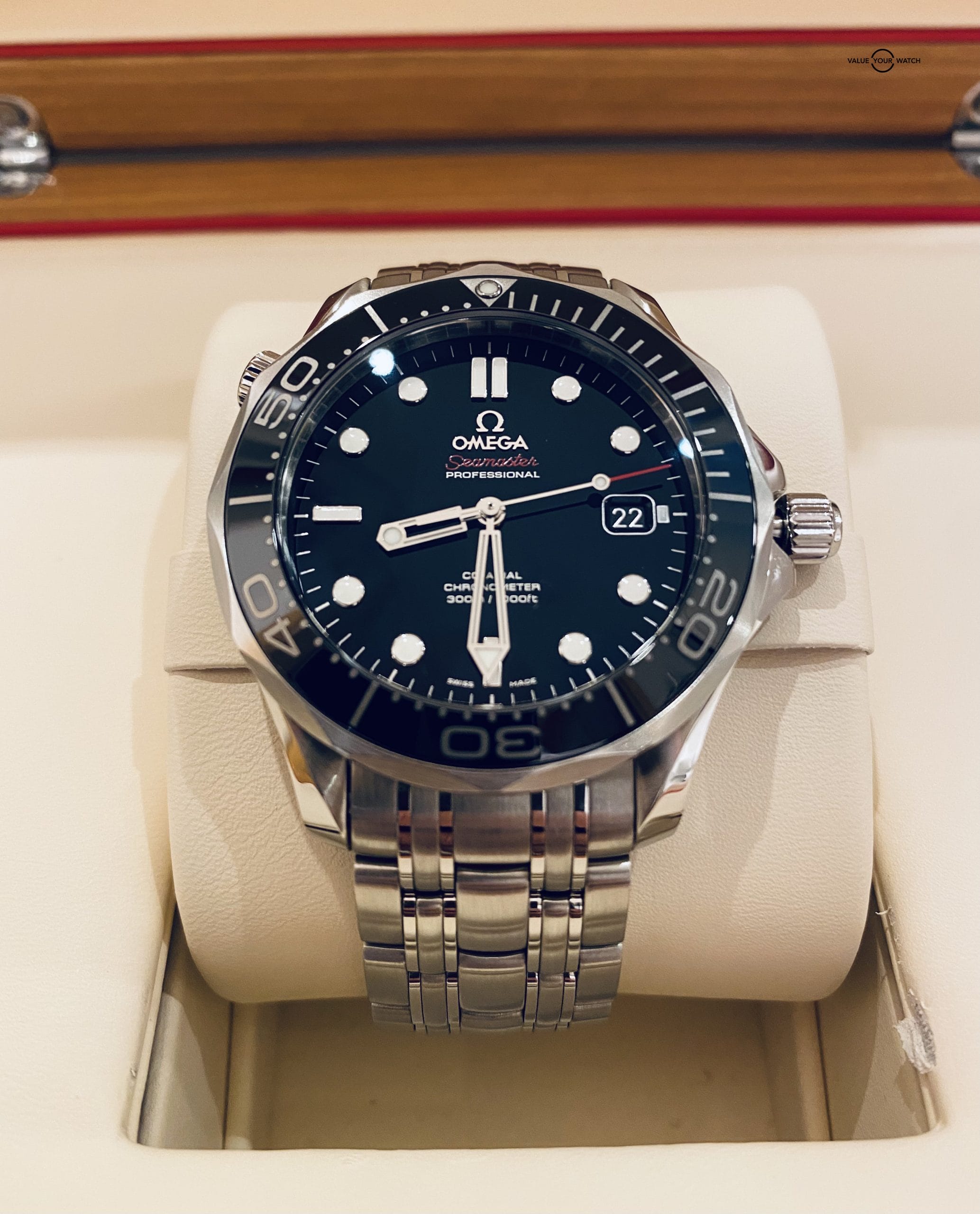 omega seamaster black wave dial