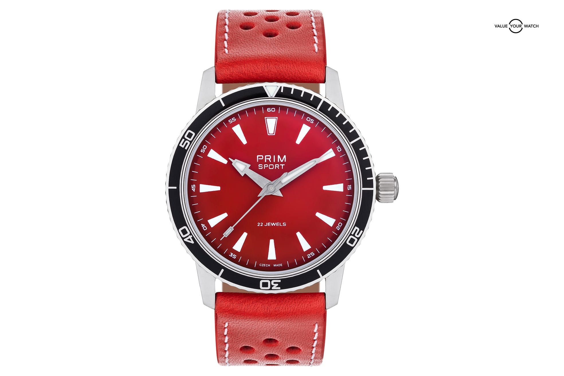 PRIM Sport 38 Black Bezel with Red Strap - Image 7