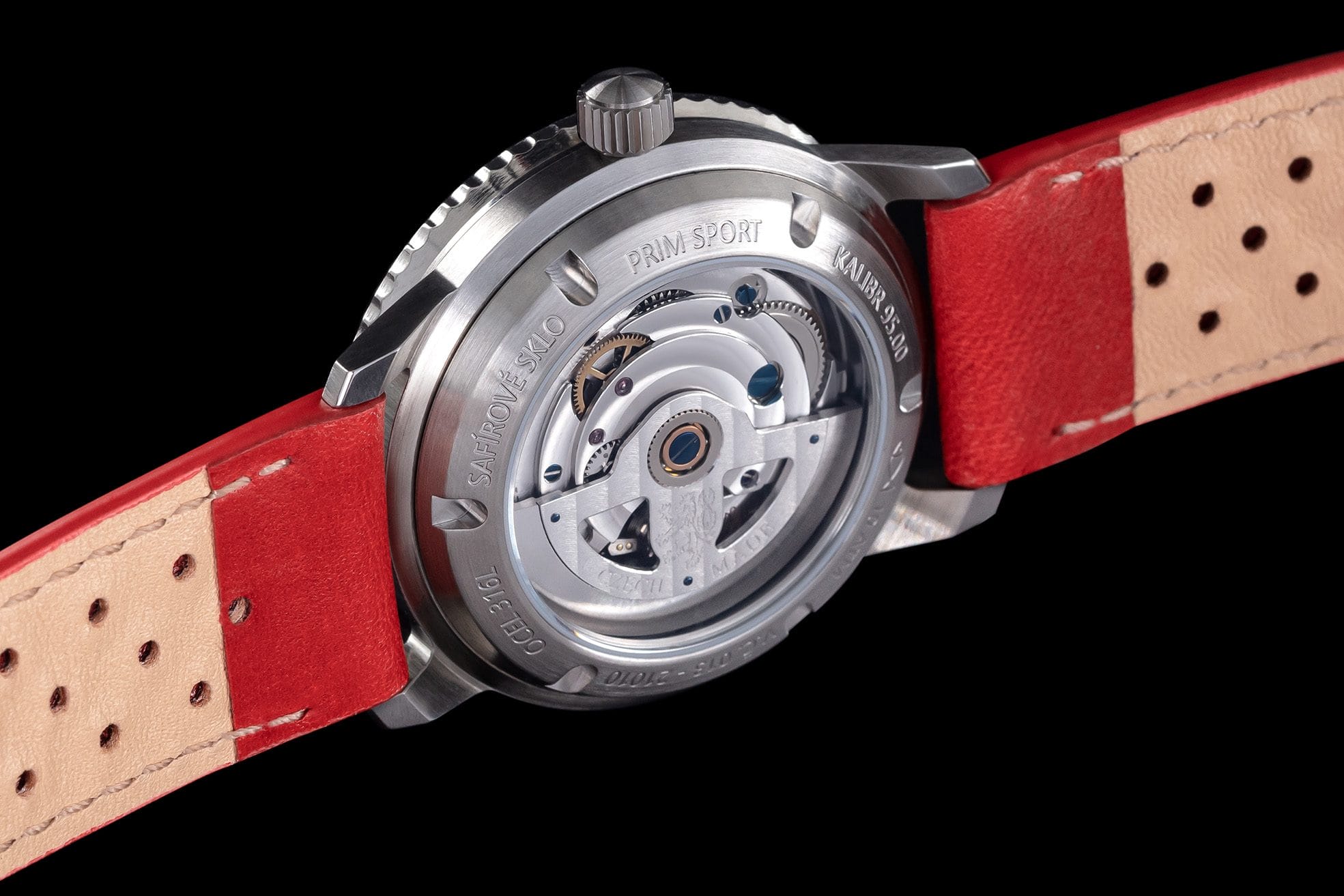 PRIM Sport 38 Black Bezel with Red Strap - Image 4