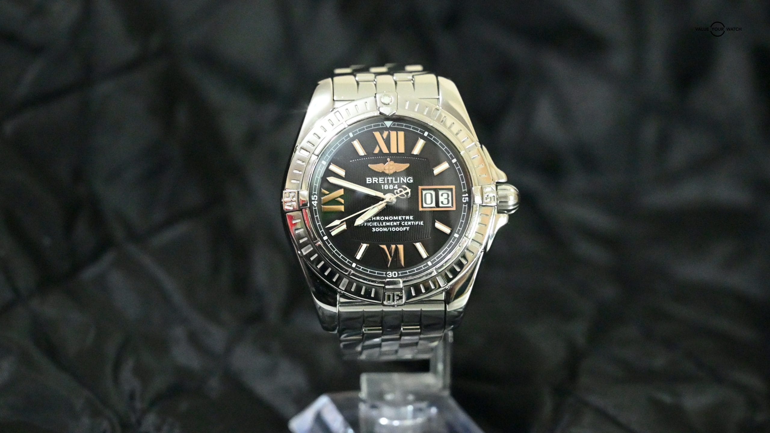 Breitling Galactic 41 Steel Gold Black Dial