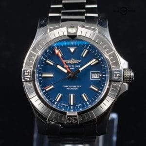 Breitling Avenger Automatic GMT 45 Steel Blue Dial Mens Watch