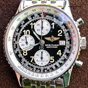 Breitling Old Navitimer II 42 Vintage Bracelet Black Dial Automatic Boxes A13022