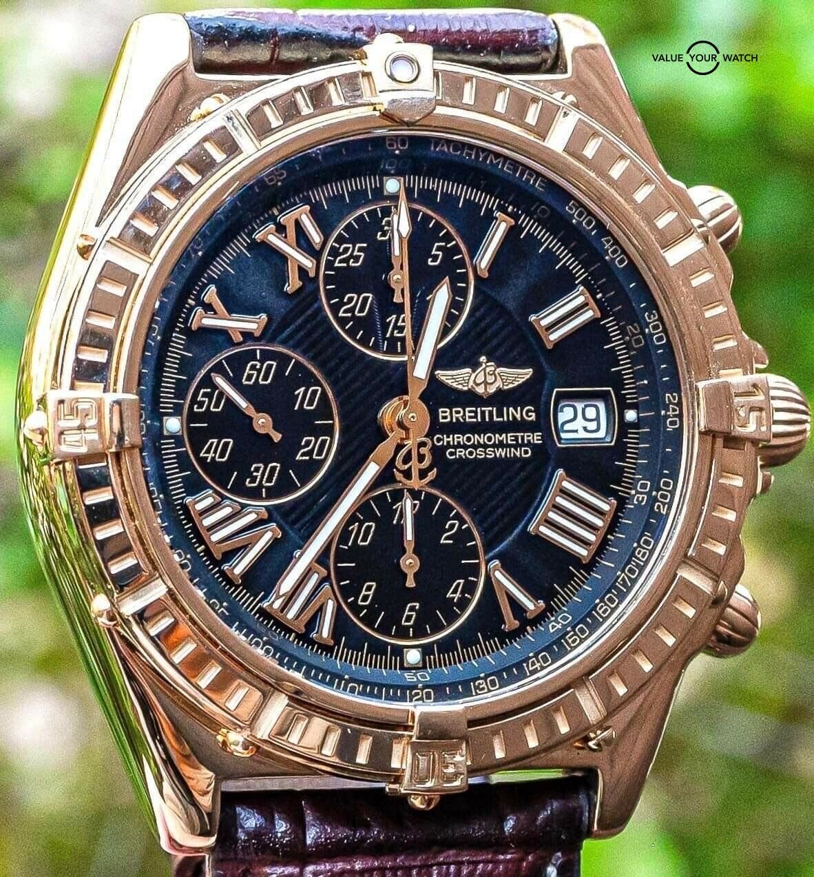 breitling solid gold