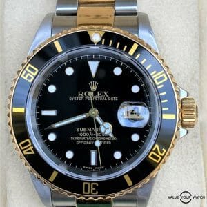 Rolex Submariner 16613 Black 18K Yellow Gold:Stainless Steel BOX:PAPERS fff