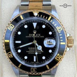 Rolex Submariner 16613 Black 18K Yellow Gold:Stainless Steel BOX:PAPERS fff