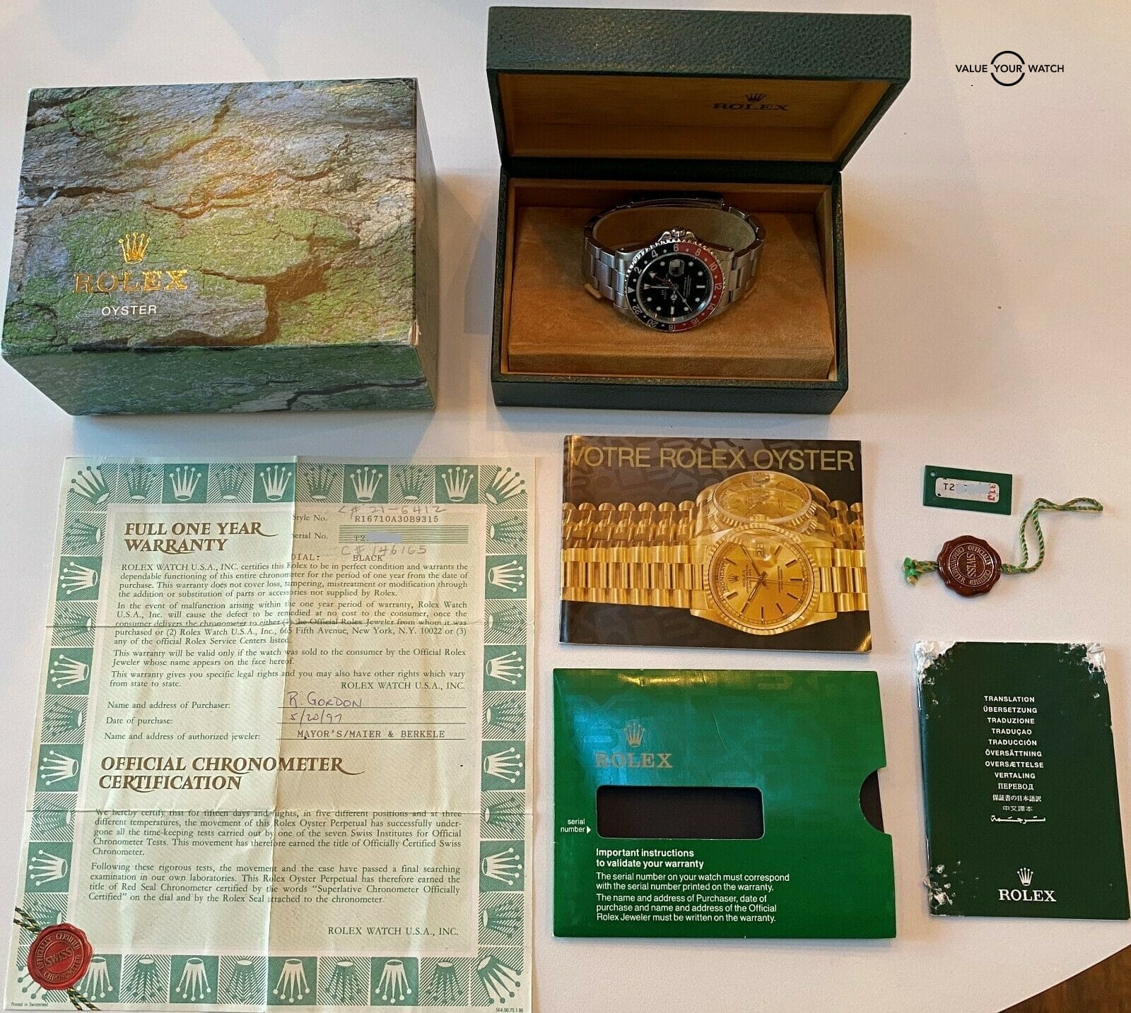 Full set Rolex GMT Master II 16710 40mm COKE BOXES/PAPERS