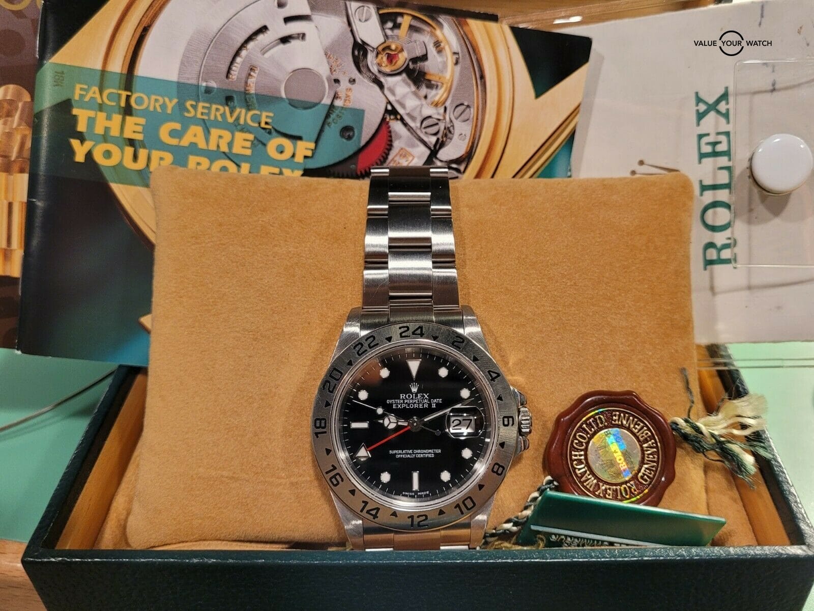 Rolex Explorer II - 16570. Excellent condition. Boxes, warranty, booklets, tags.