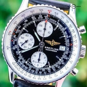 Breitling Old Navitimer II 42 Vintage Black Leather Deploy Chronograph A13022 3