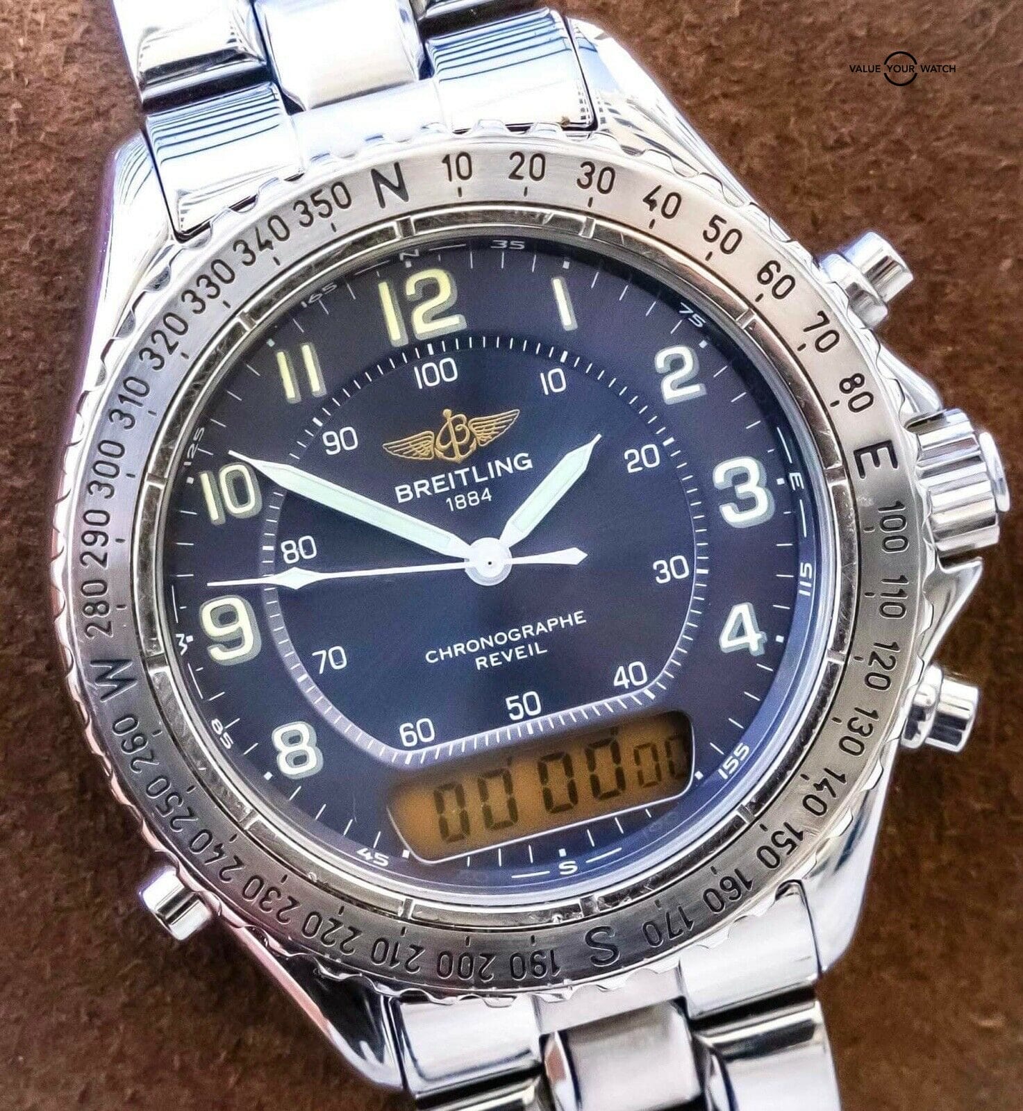 Breitling Intruder Reveil 41 Chronograph Digital Quartz Professional Box A51035