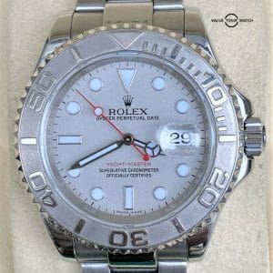 Rolex Yacht-Master 16622 40mm Stainless Steel Platinum Dial ENGRAVED REHAUT