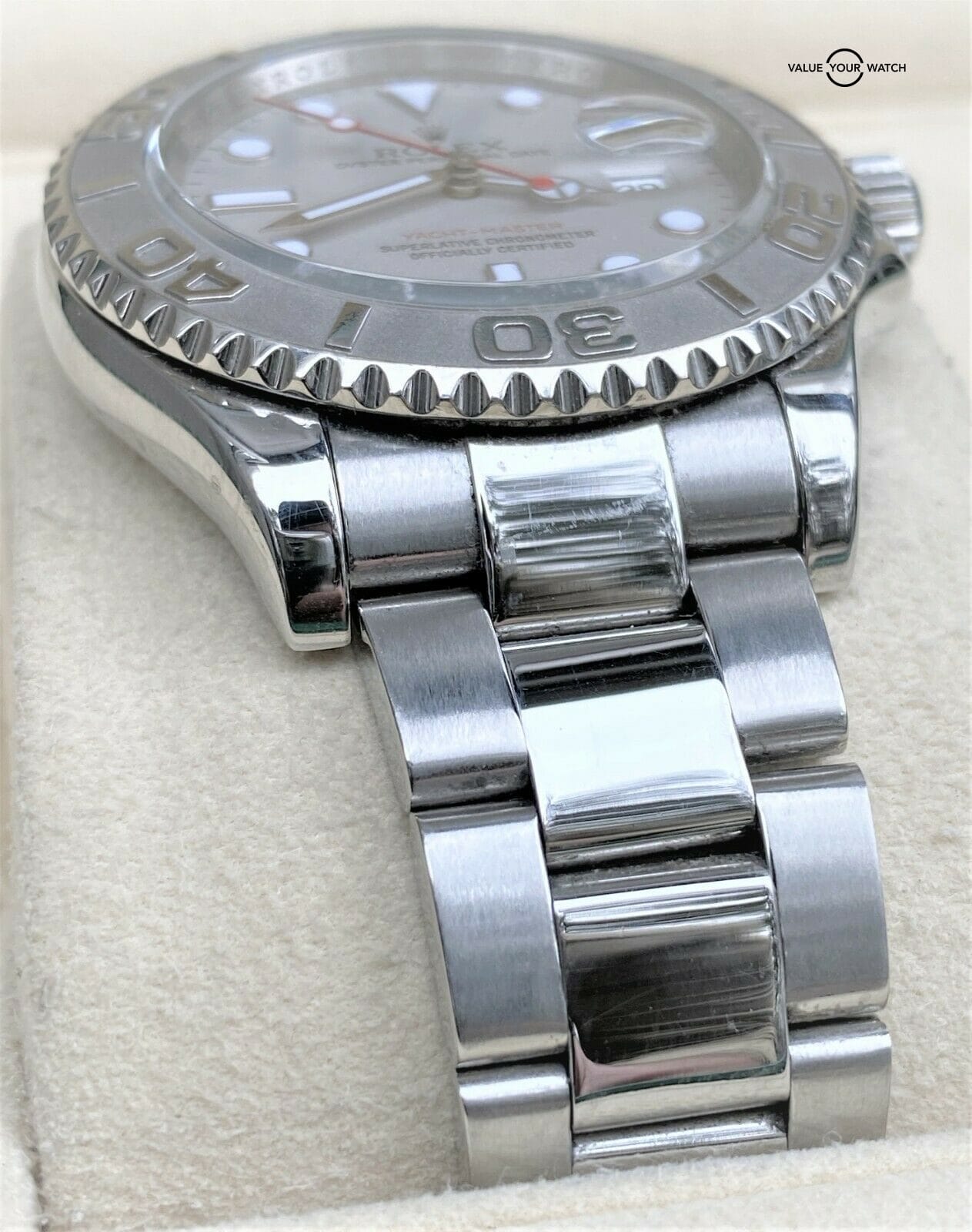 Rolex Yacht-Master 16622 40mm Stainless Steel Platinum Dial ENGRAVED REHAUT