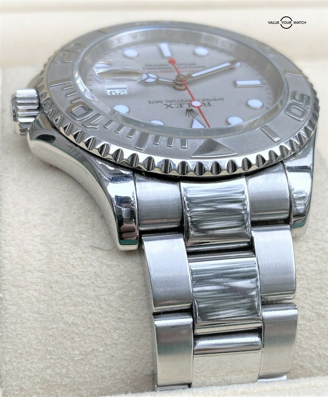 Rolex Yacht-Master 16622 40mm Stainless Steel Platinum Dial ENGRAVED REHAUT
