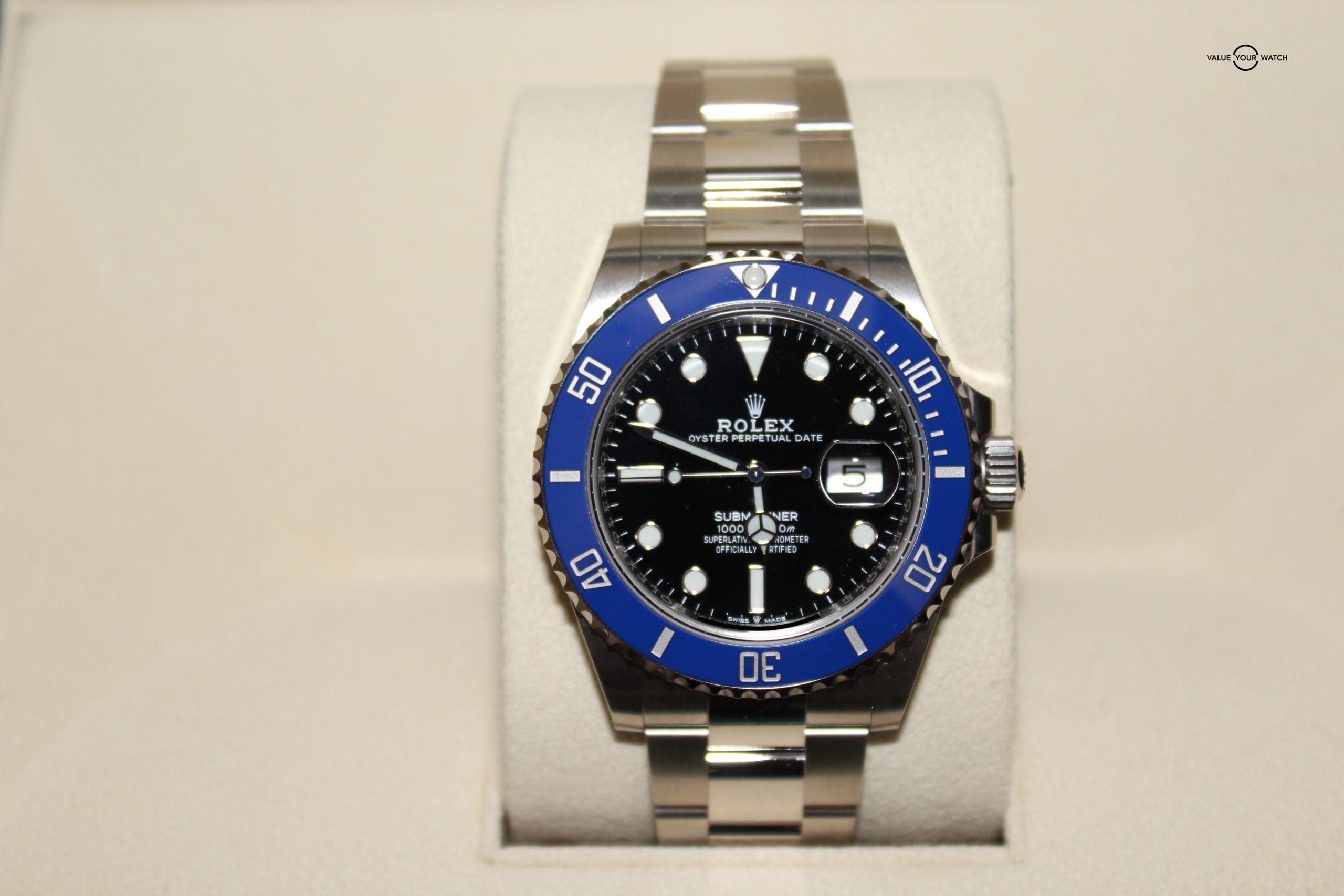 Rolex Submariner Date "Cookie Monster" 41MM 18CT White Gold Blue Bezel B&P - Image 6