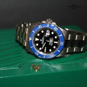 Rolex Submariner Date “Cookie Monster” 41MM 18CT White Gold Blue Bezel B&P