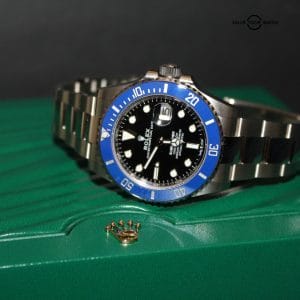 Rolex Submariner Date “Cookie Monster” 41MM 18CT White Gold Blue Bezel B&P