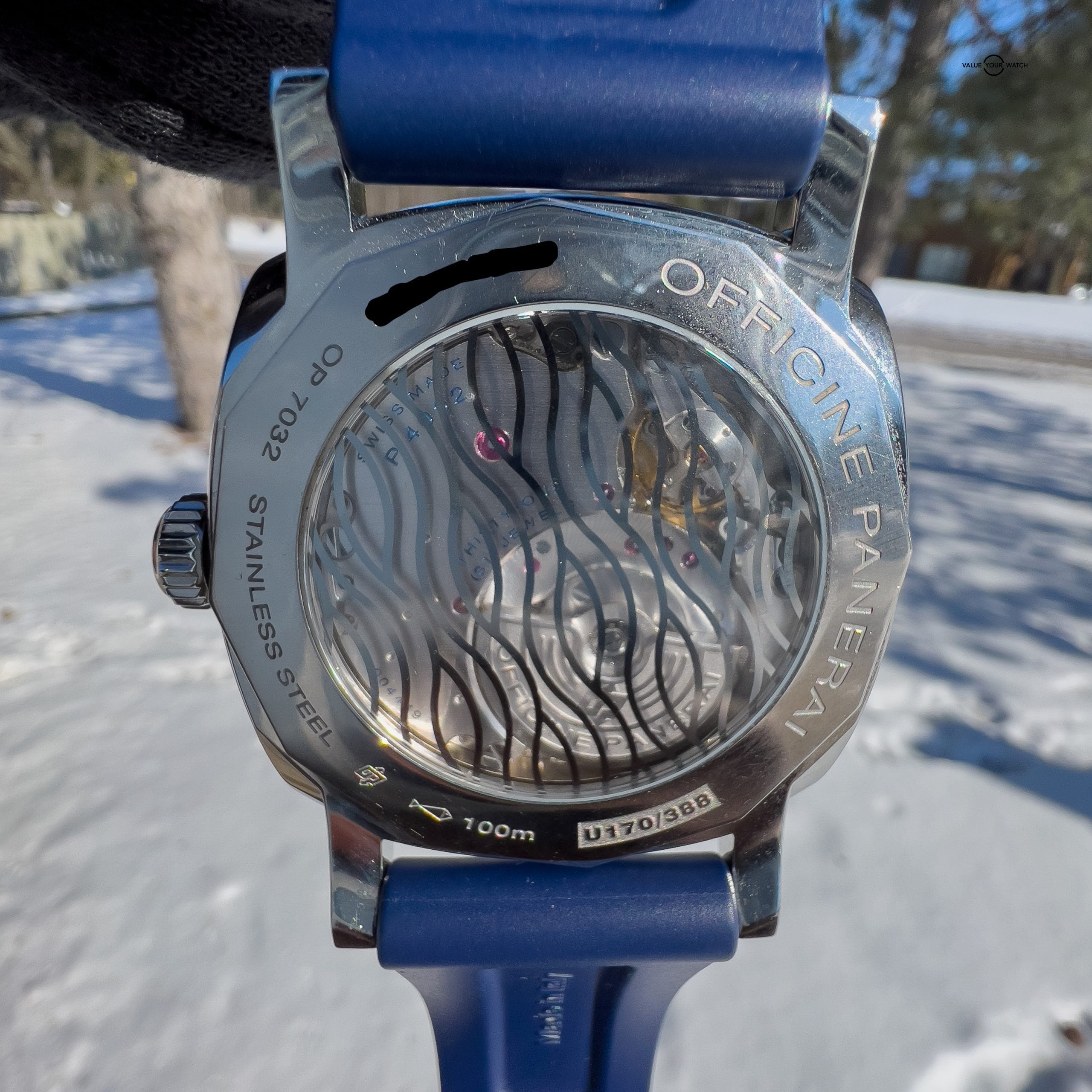 Panerai Radiomir 1940 3 Day GMT Steel Blue Dial Mens Watch Rubber Strap PAM00946 - Image 6