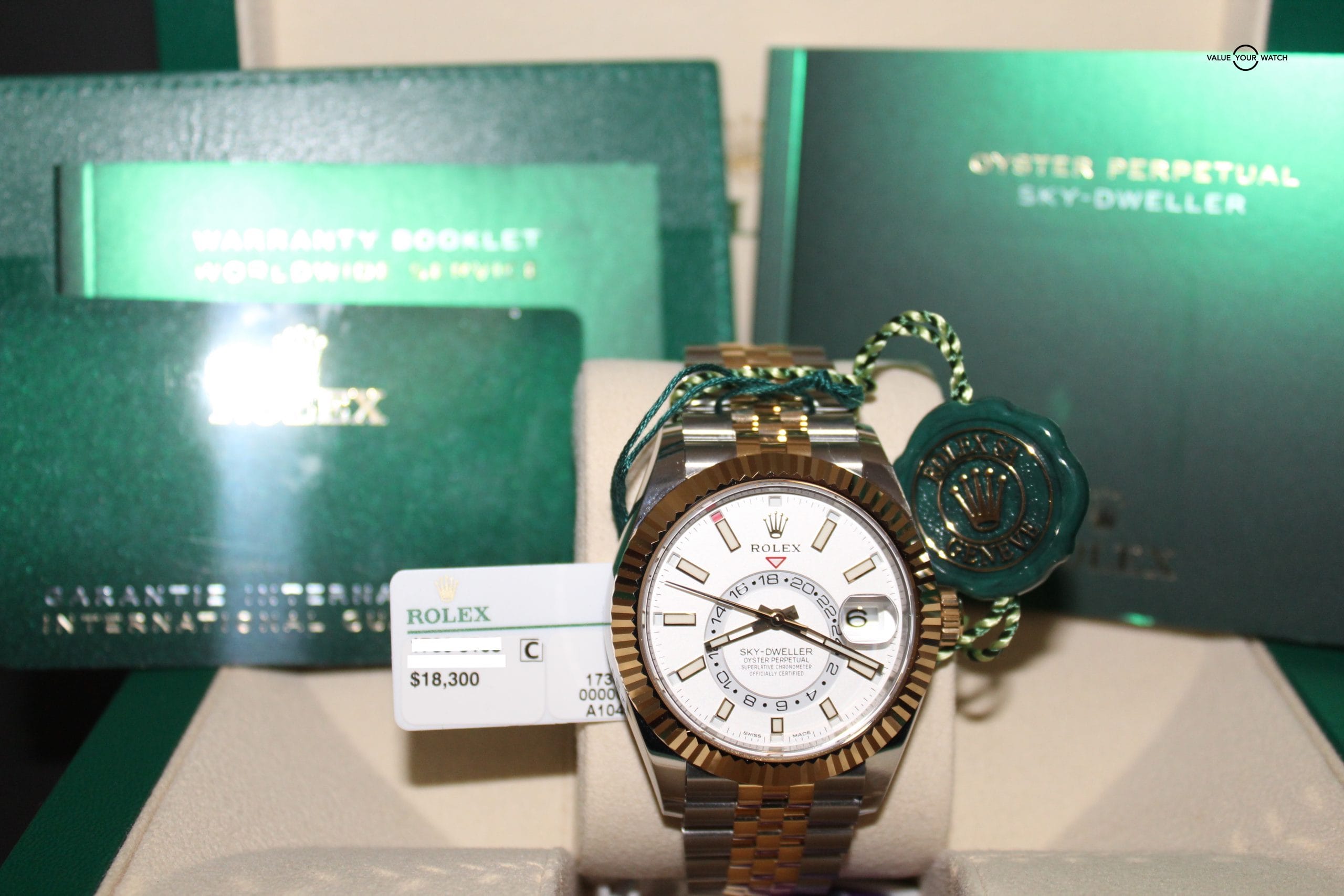Rolex Sky-Dweller 18K Two-Tone Yellow Gold Rolesor White Dial Jubilee 42MM BNIB - Image 8