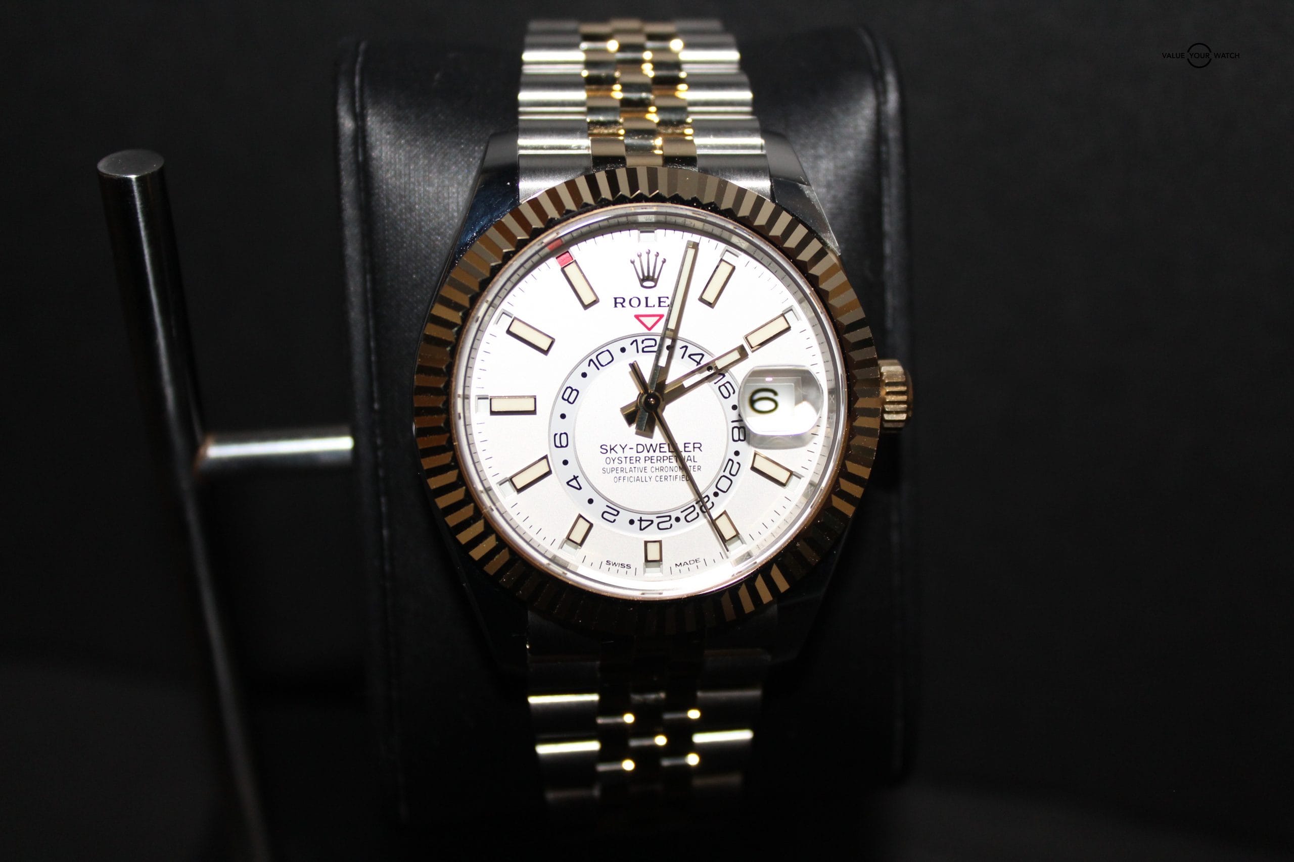 Rolex Sky Dweller 18K Two Tone Yellow Gold Rolesor White Dial