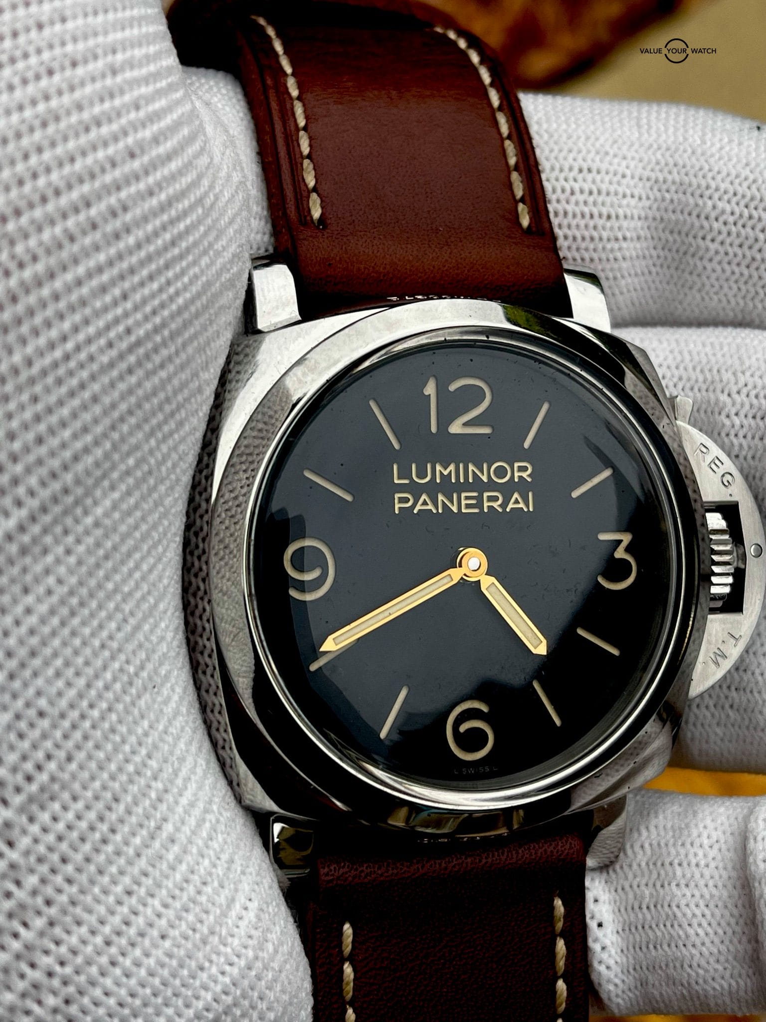 Panerai Luminor 1950 47mm PAM00372 Black Dial, Brown Leather Strap - Image 12