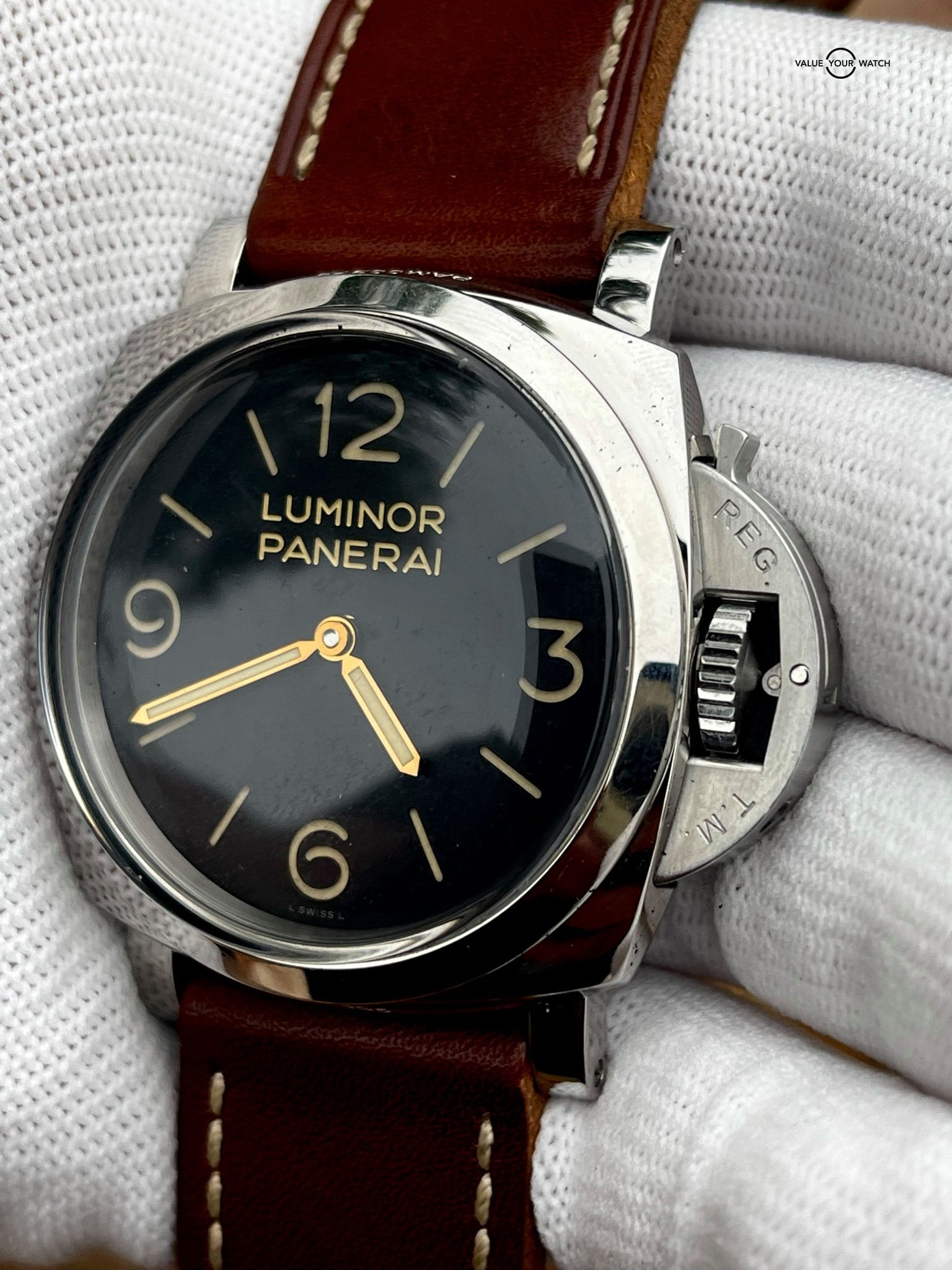 Panerai Luminor 1950 47mm PAM00372 Black Dial, Brown Leather Strap - Image 11