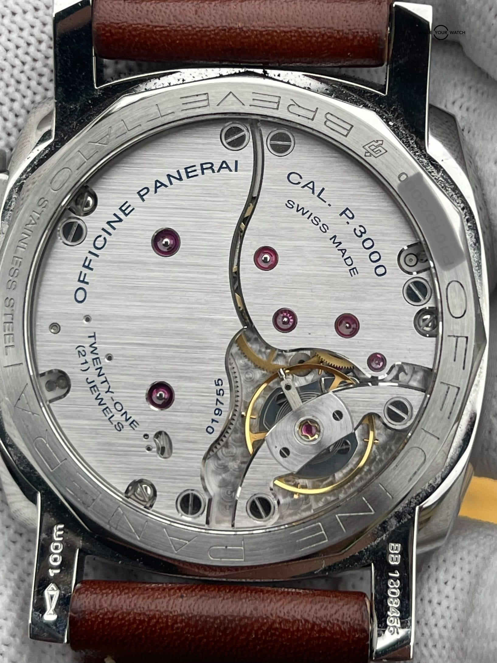 Panerai Luminor 1950 47mm PAM00372 Black Dial, Brown Leather Strap - Image 10