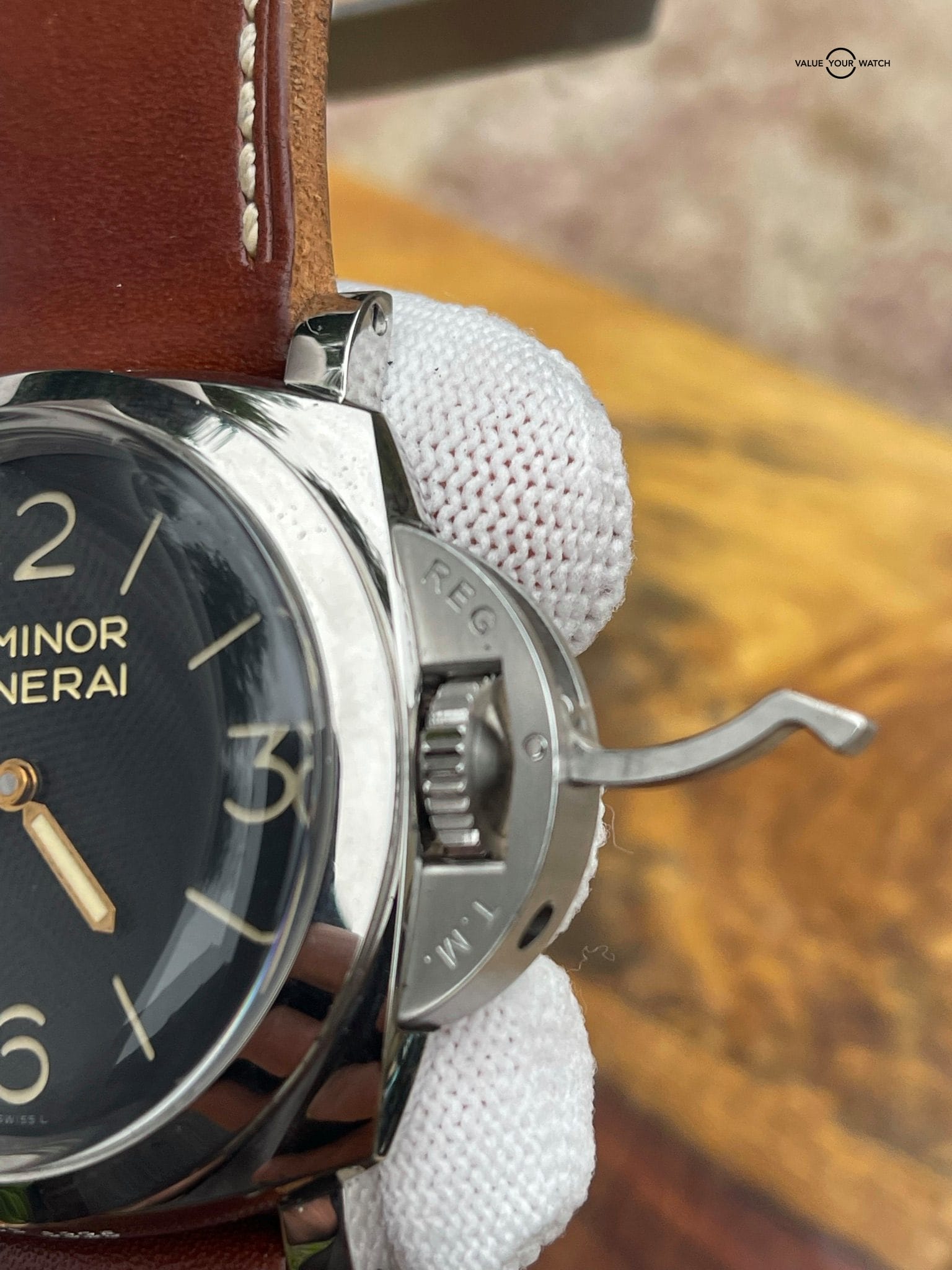 Panerai Luminor 1950 47mm PAM00372 Black Dial, Brown Leather Strap - Image 8