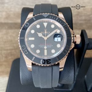 Financing Available! Rolex Yachtmaster Rose Gold Oysterflex 126655