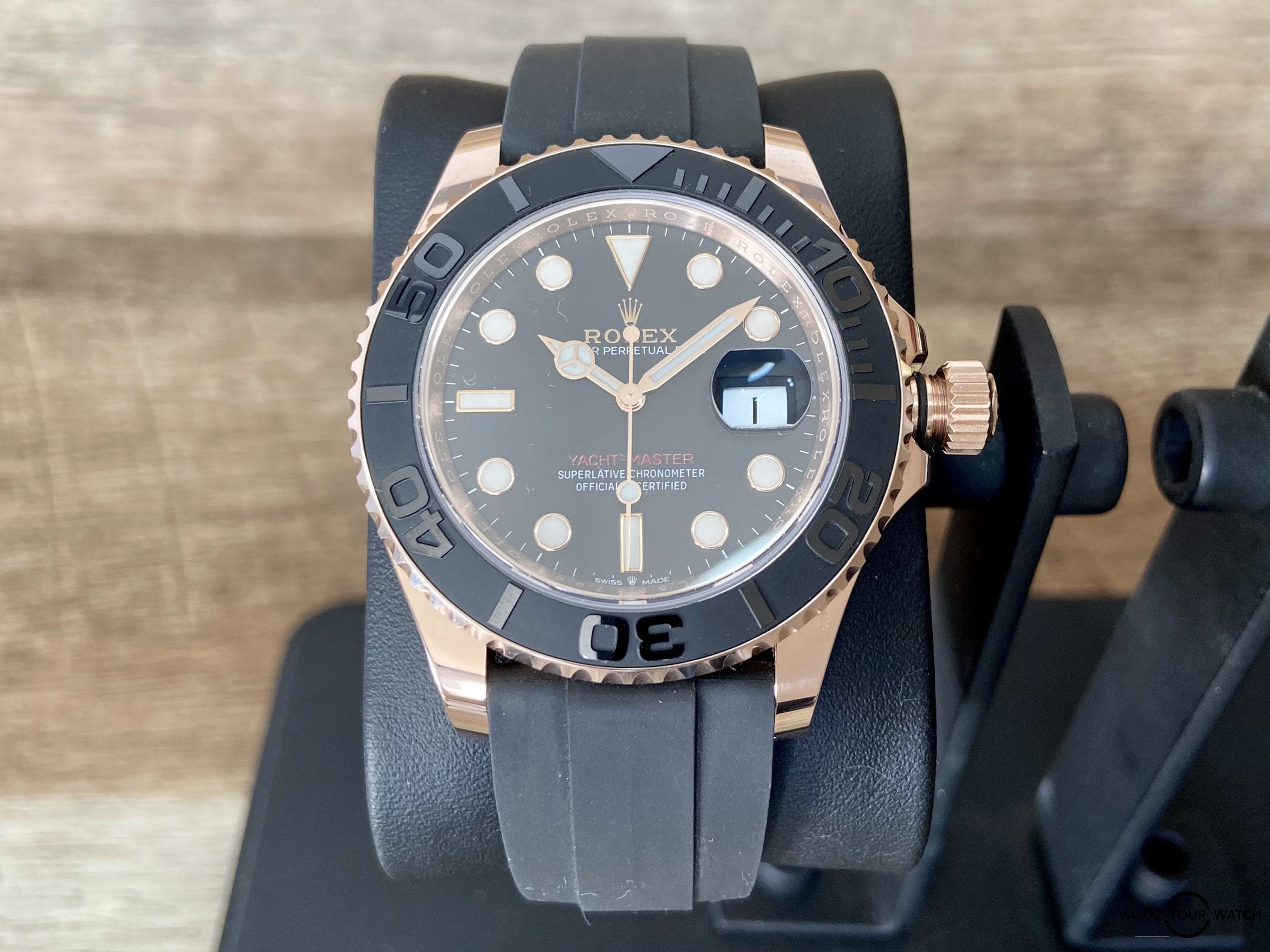 Rolex Yachtmaster Rose Gold Oysterflex 126655