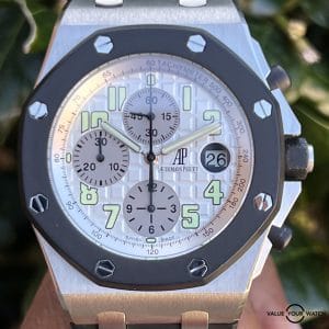 Audemars Piguet Royal Oak Offshore Chronograph White Dial 42mm Men's Watch - 25940SK