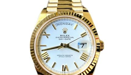 Rolex Day-Date 40 White Dial 18ct Yellow Gold President - 228238