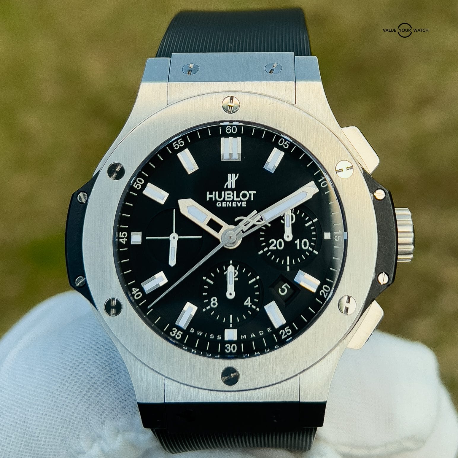 Hublot Big Bang Chrono Steel Black Dial Rubber 44 MM Men's Watch 301.SX.1170.RX