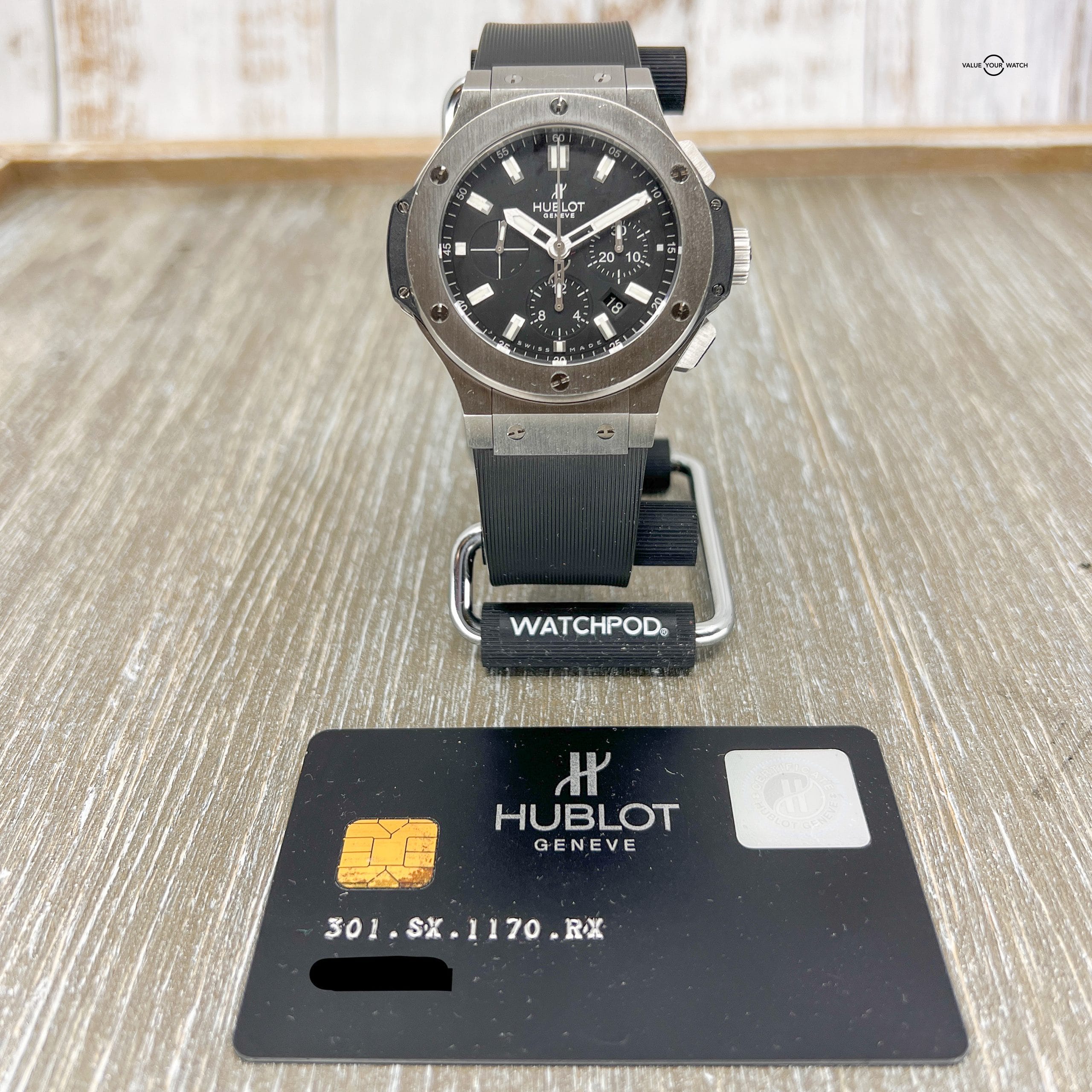 Hublot Big Bang Chrono Steel Black Dial Rubber 44 MM Men's Watch 301.SX.1170.RX - Image 2