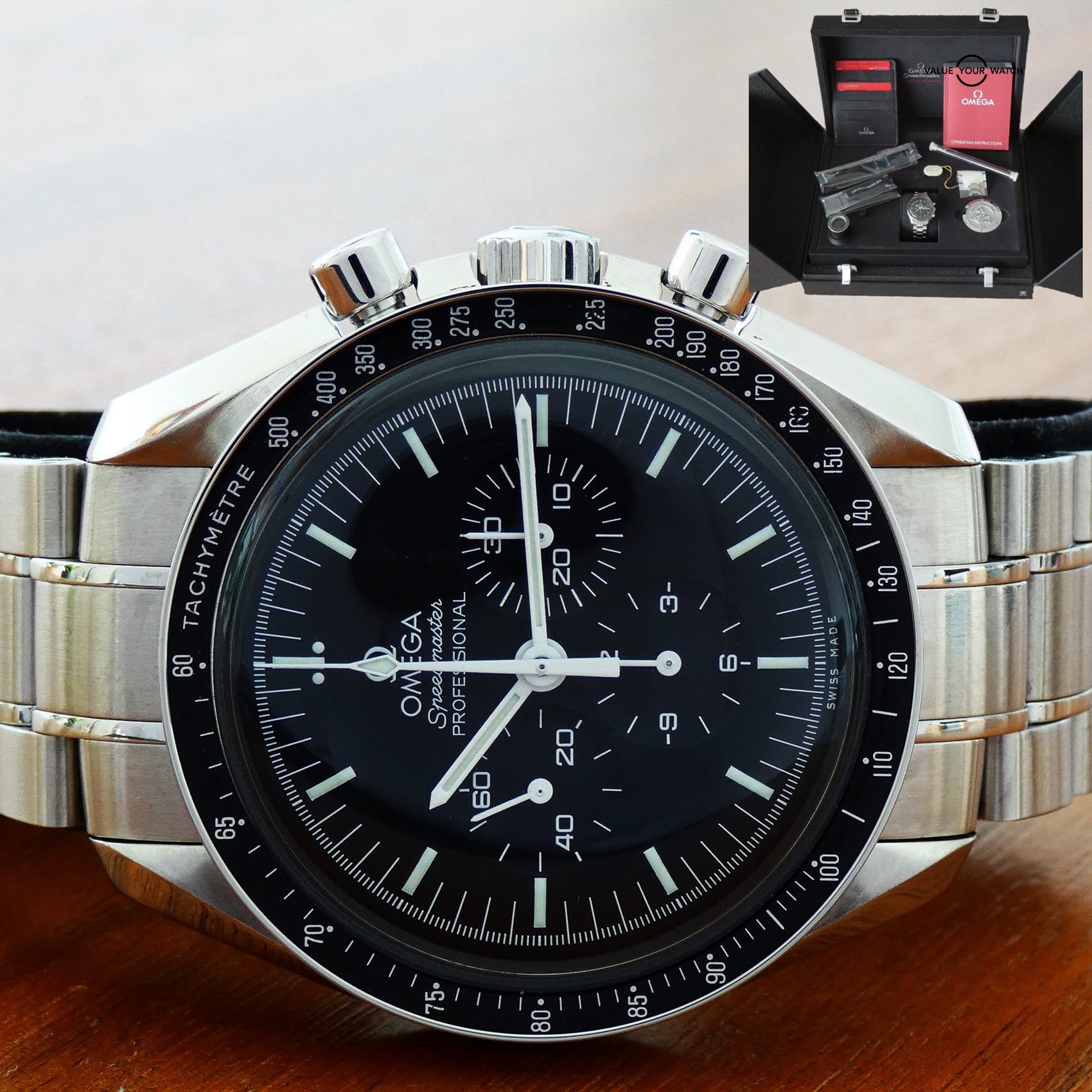 Omega Speedmaster Pro Moonwatch Full Set US Euro Ship 311.30.42.30