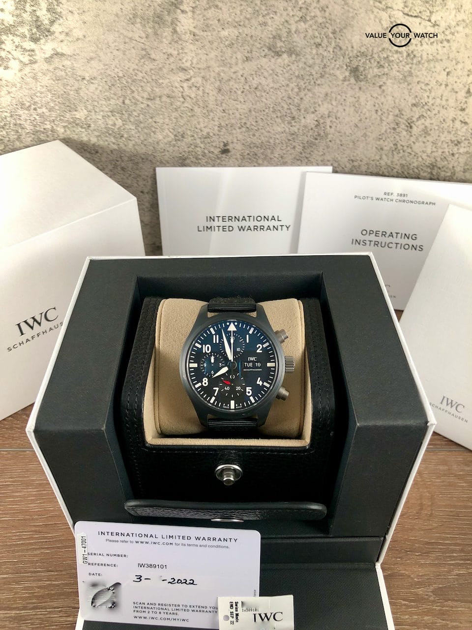 IWC Pilot Top Gun IW389101 44.5mm Chronograph Ceramic Titanium Box & Papers - Image 3