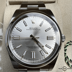 NEW Rolex oyster perpetual 124300 41mm silver dial stainless watch full set (3/22)