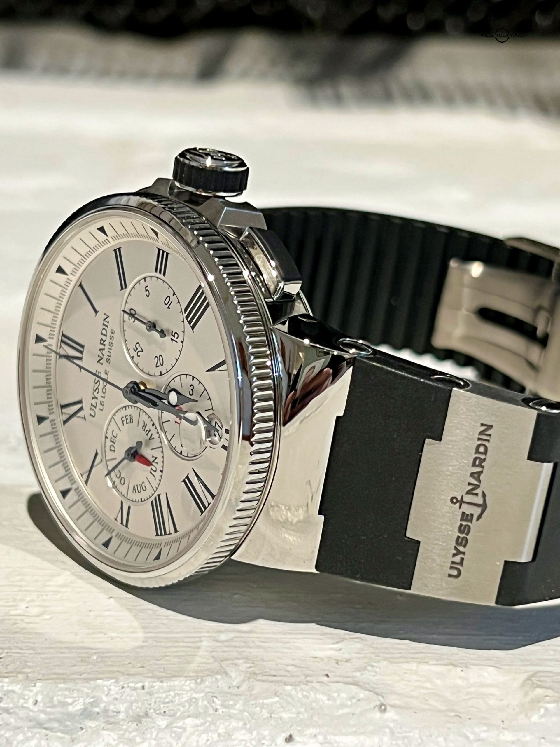 Ulysse Nardin Marine Chronograph Annual Calendar White 43mm Steel - Image 3