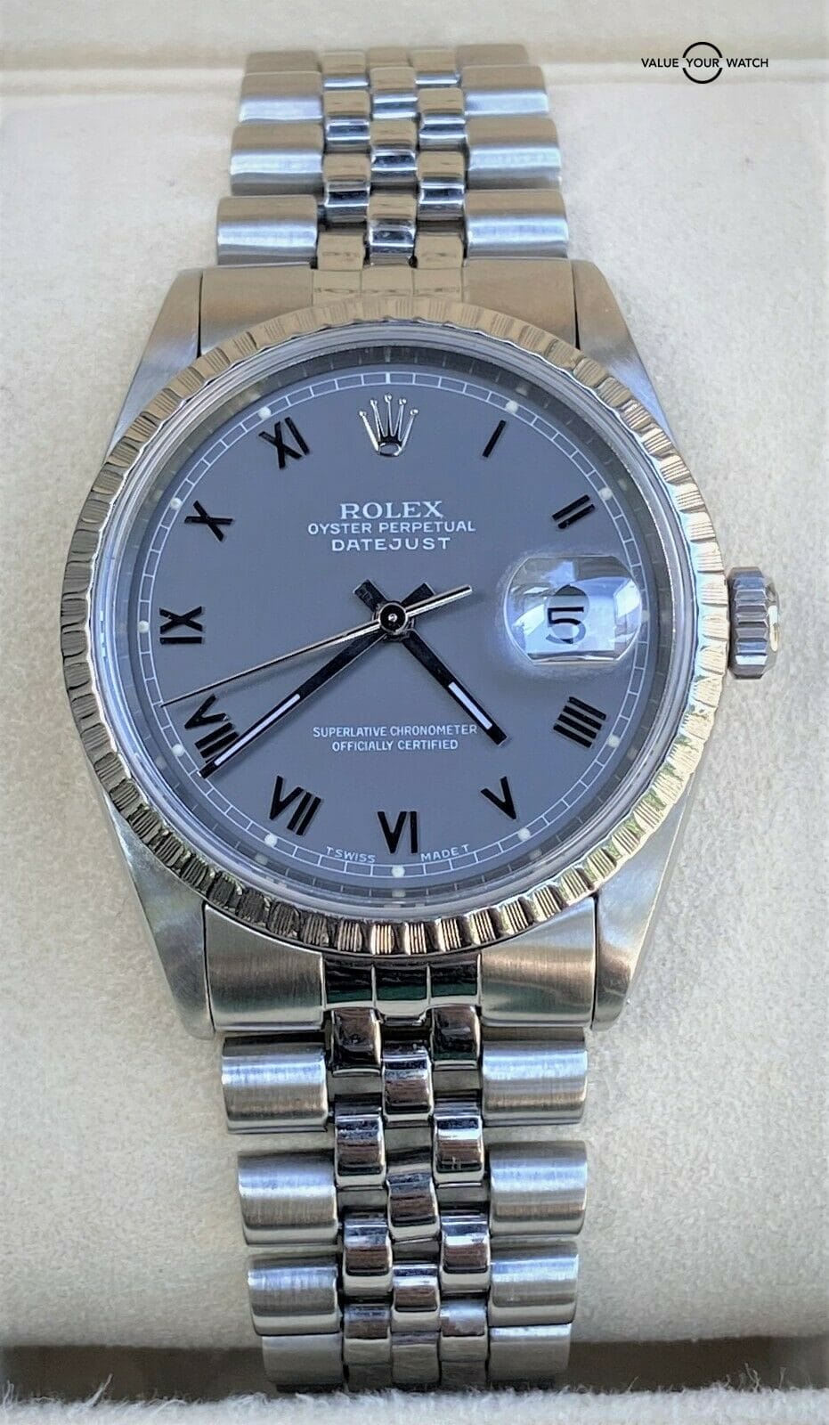 Rolex Datejust 16220 Rhodium Dial 36mm BOXES:SERVICED jjk