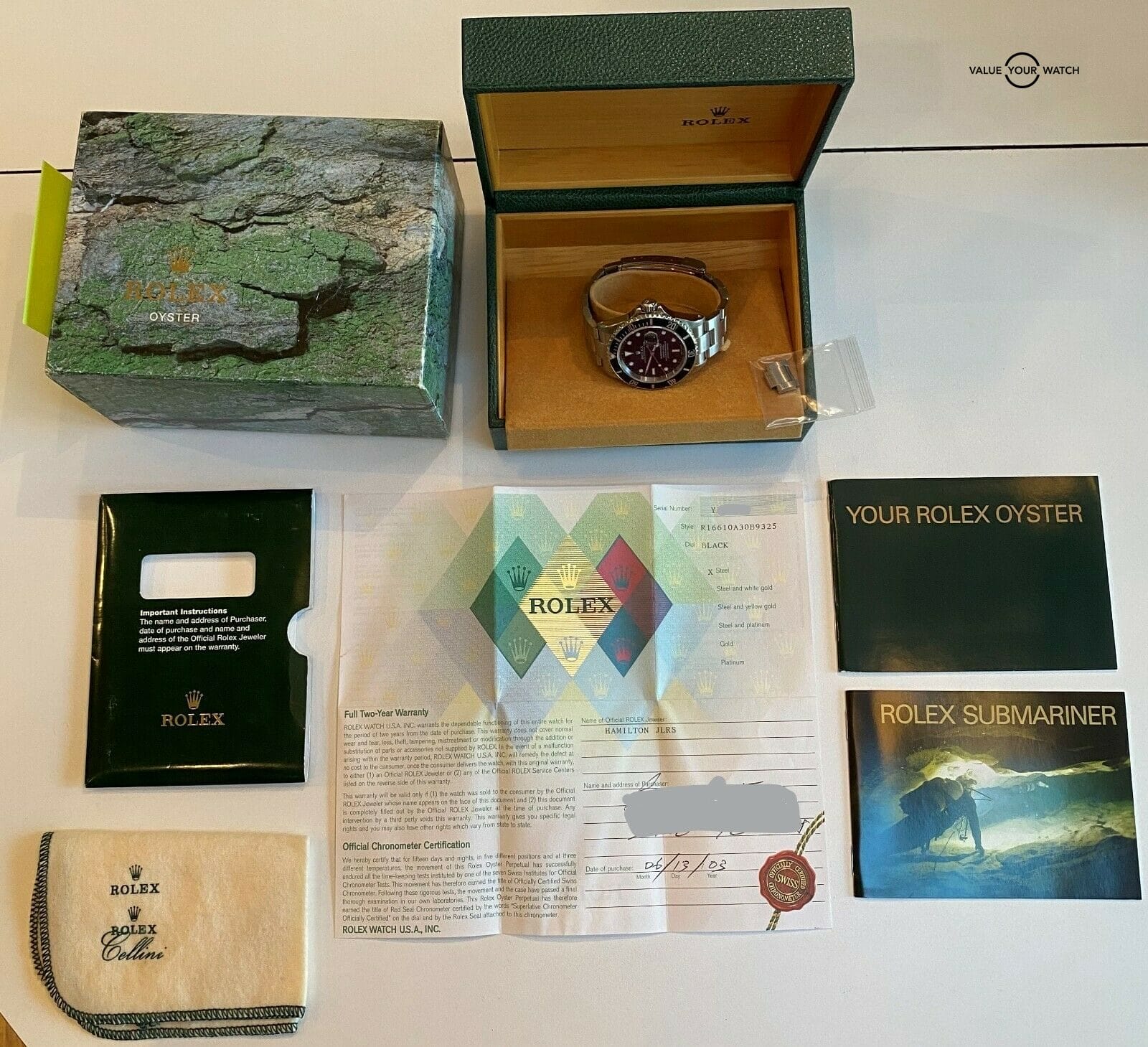 Full set Rolex Submariner Date Stainless Steel Automatic 16610 40mm BOXES/PAPERS