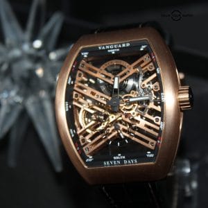 Franck Muller Vanguard Skeleton Dial 18KT Rose Gold 44mm Mens Limited Edition BP