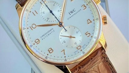 IWC Portuguese Chronograph 18K Rose Gold IW371480 Silver Dial 40.9mm SERVICED!